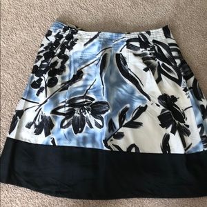 Blue black and white silky skirt